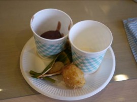 出品されたメニュー（優勝は豊富高校のクリームコロッケ）