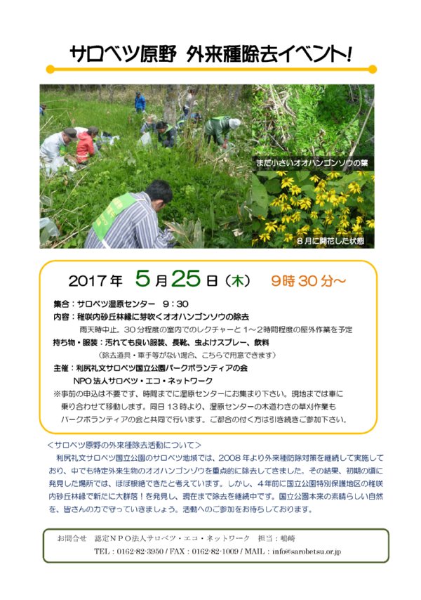 H29外来種除去イベントチラシ